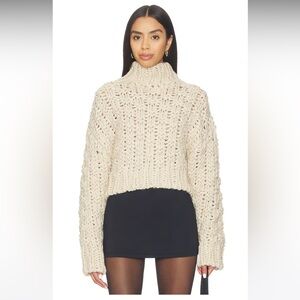 Lovers and Friends x Bridget Jolene Knit Sweater in Oatmeal Revolve - NWT